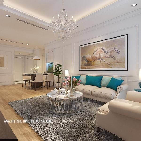 Thiết kế nội thất phòng khách chung cư Times City